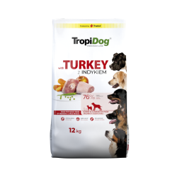 TropiDog Premium – średnie i duże rasy z indykiem i ryżem 12kg